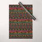 Mangatsika Mountain Stripe - Gold, pink, and teal Wrapping Paper Gallery Image 1