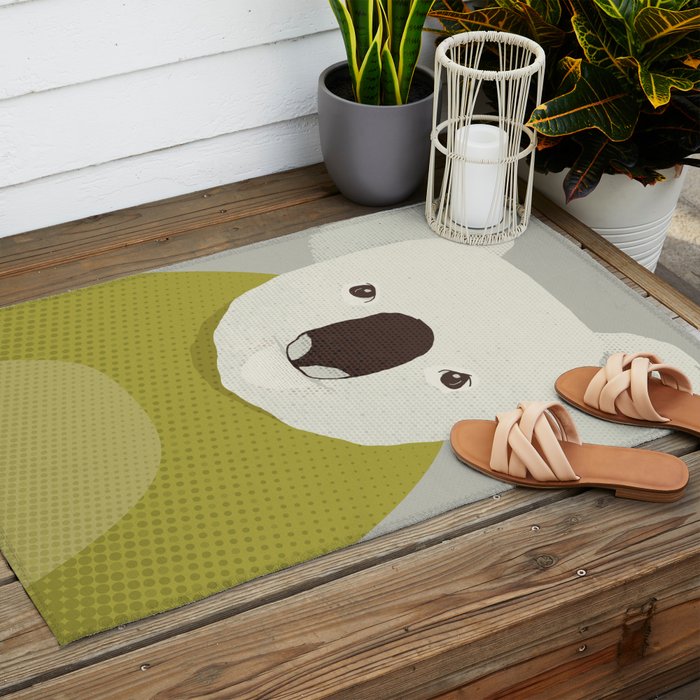 Whimsy Koala, Animal Portrait Outdoor Rug Gallery Image 2