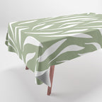 Sage Green Abstract Leaf Pattern Tablecloth Gallery Image 1