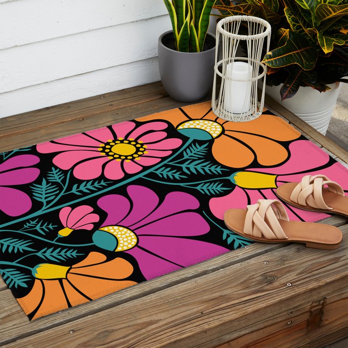 70s Disco Garden Outdoor Rug Gallery Image 2