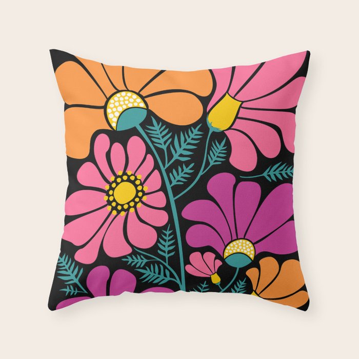 70s Disco Garden Throw Pillow Gallery Image 6