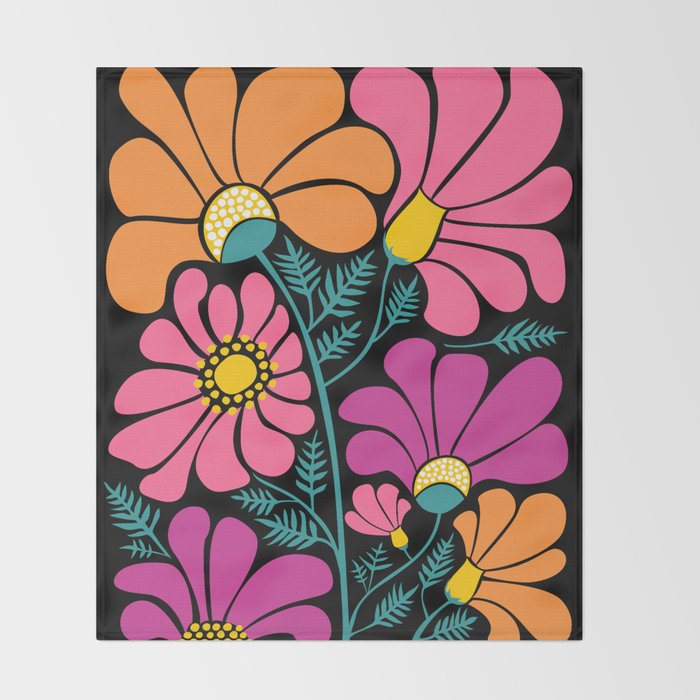70s Disco Garden Throw Blanket Gallery Image 2