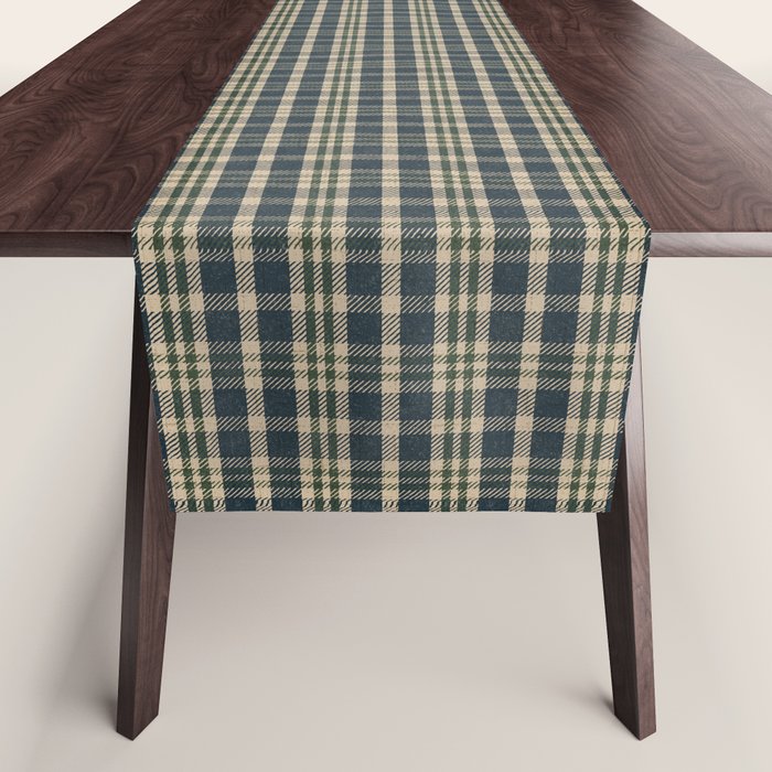 North Country Plaid - classic blue and green Table Runner Gallery Image 1