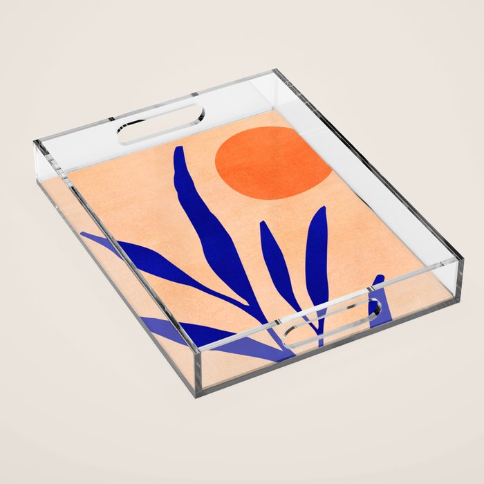 Golden Afternoon Abstract Landscape Acrylic Tray Gallery Image 1
