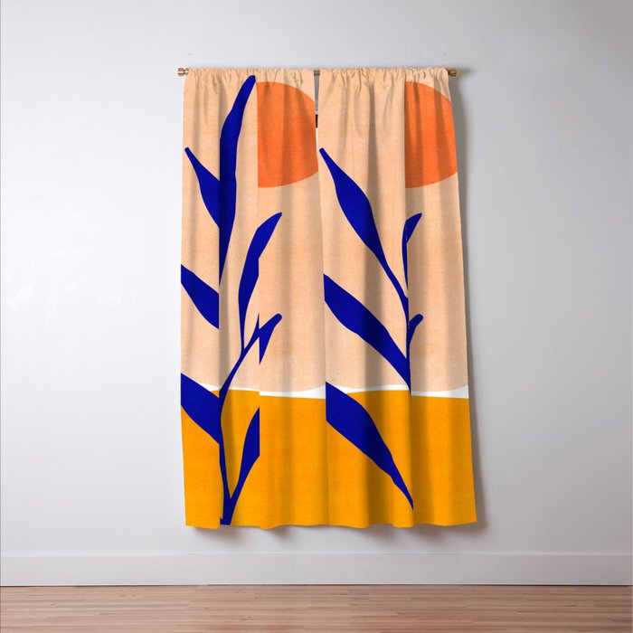 Golden Afternoon Abstract Landscape Window Curtain Gallery Image 3