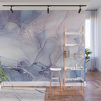 Abstract Blue Pink Purple Art Print By LandSartprints Wall Mural Gallery Image 1