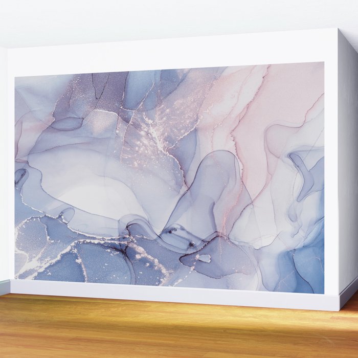 Abstract Blue Pink Purple Art Print By LandSartprints Wall Mural Gallery Image 2