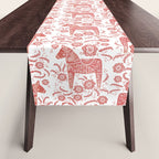 Swedish Dala Horse Red Table Runner Gallery Image 1