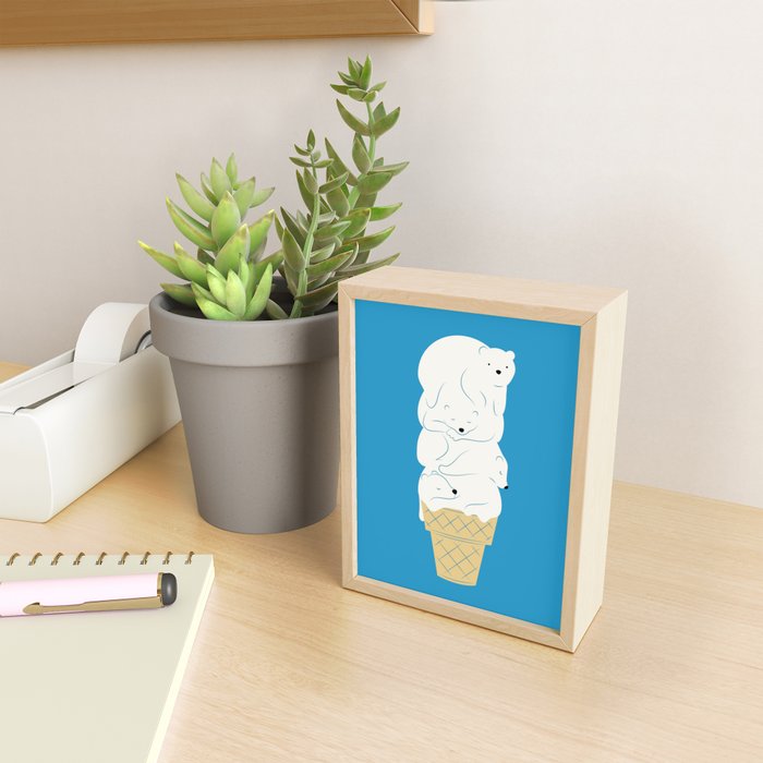 Polar Bear Ice Cream Mini Art Print Gallery Image 2