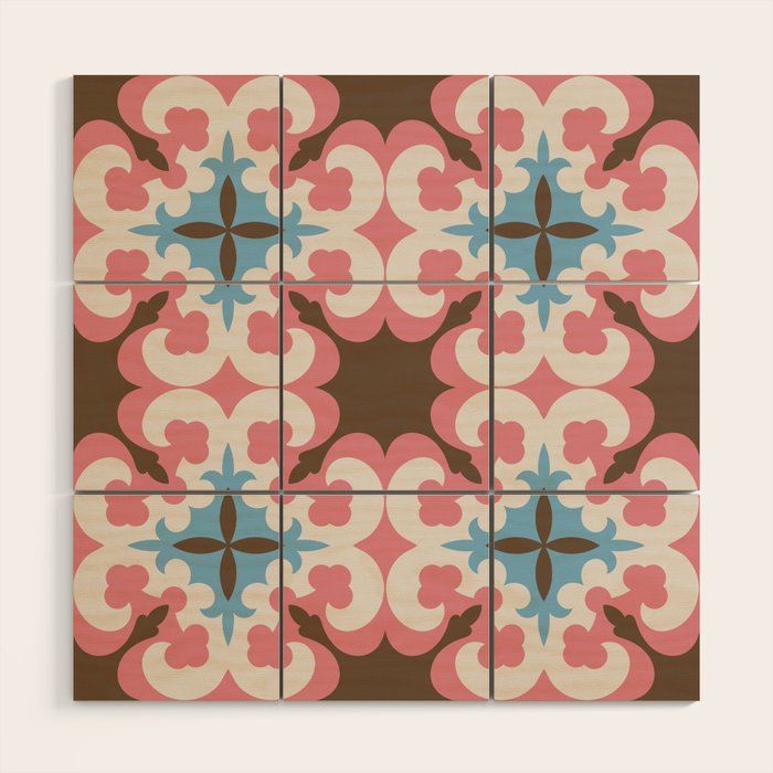 Retro Floral Luxe Revival Wood Wall Art Gallery Image 1