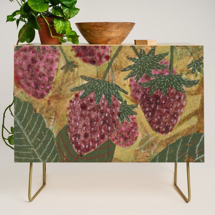 Strawberry Garden in Forest Green Credenza Gallery Image 1