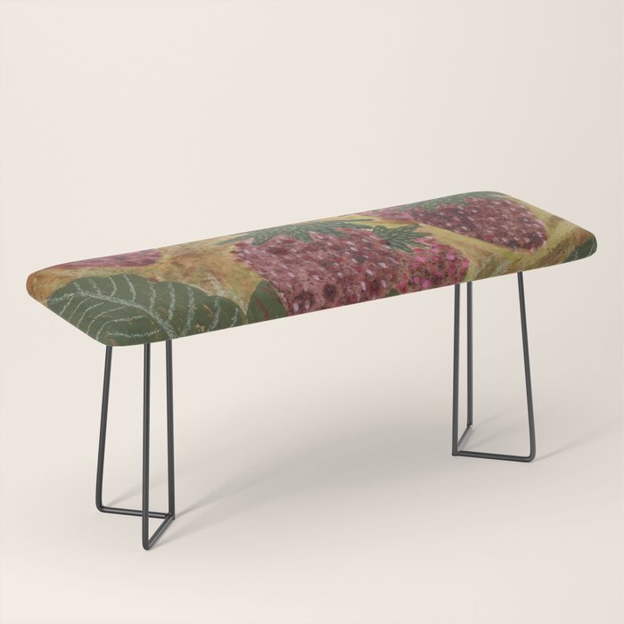Strawberry Garden in Forest Green Bench Gallery Image 1