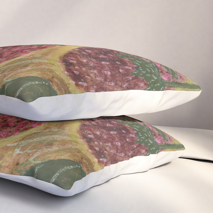 Strawberry Garden in Forest Green Pillow Sham Gallery Image 3