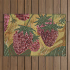 Strawberry Garden in Forest Green Outdoor Rug Gallery Image 1