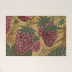 Strawberry Garden in Forest Green Welcome Mat Gallery Image 1