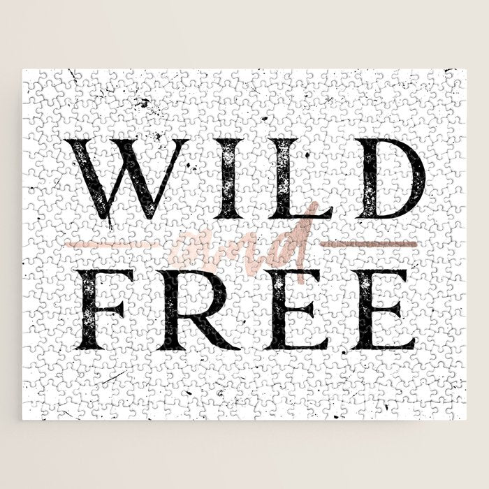Wild and Free Rose Gold on White Jigsaw Puzzle Gallery Image 1