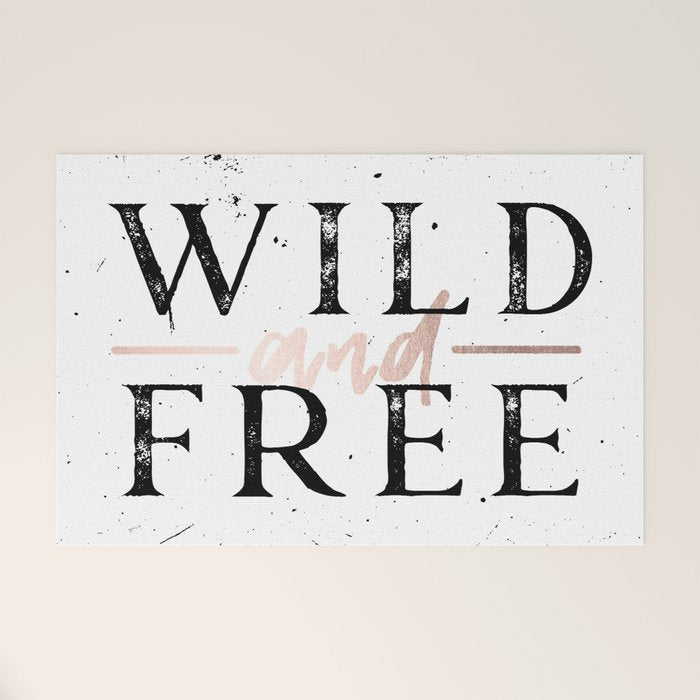 Wild and Free Rose Gold on White Welcome Mat Gallery Image 1