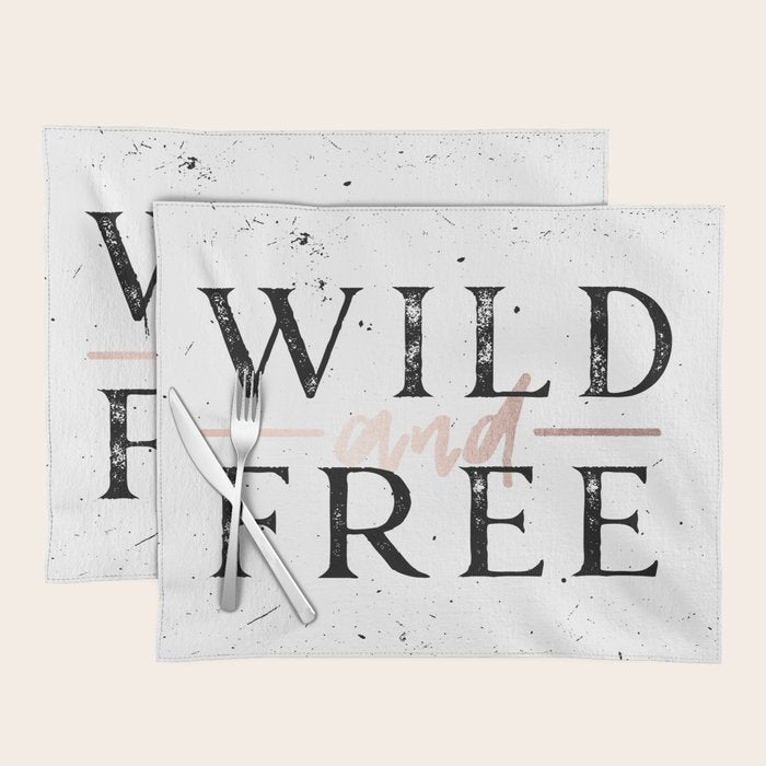 Wild and Free Rose Gold on White Placemat Gallery Image 1