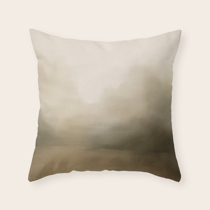Hazy Landscape (Neutral) Throw Pillow Gallery Image 1