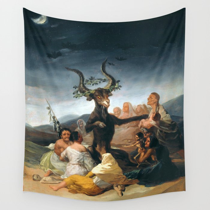 The Sabbath of Witches Goya Painting Wall Tapestry Gallery Image 1
