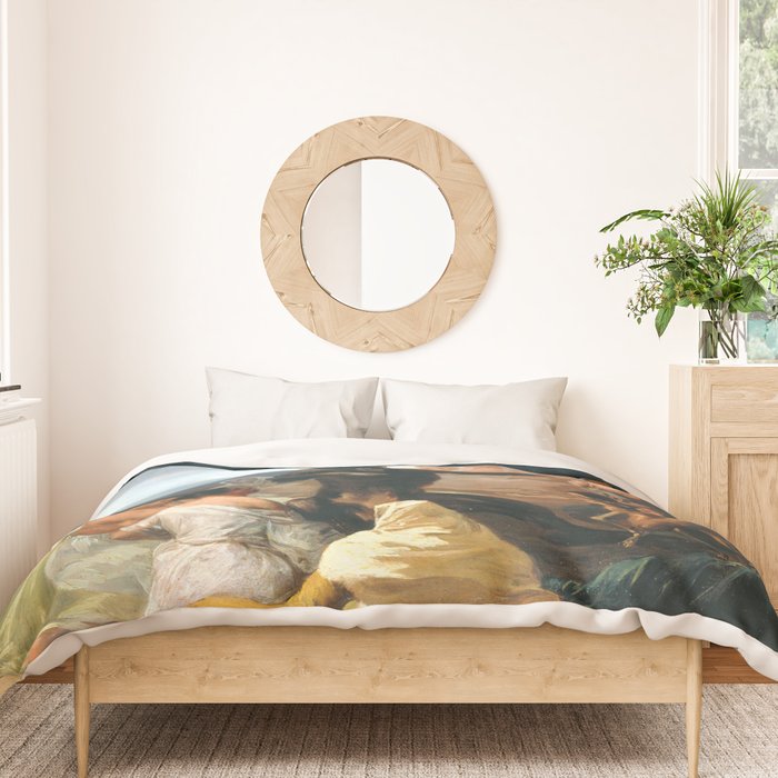 The Sabbath of Witches Goya Painting Duvet Cover Gallery Image 3