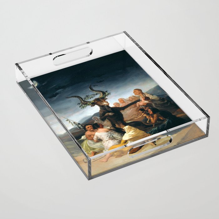 The Sabbath of Witches Goya Painting Acrylic Tray Gallery Image 1