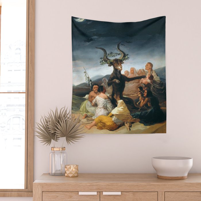 The Sabbath of Witches Goya Painting Wall Tapestry Gallery Image 2