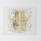Hamsa Hand - Gold Palette Throw Blanket Gallery Image 2