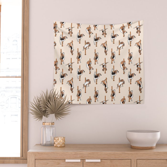 Beagle Pole Dancing Club Wall Tapestry Gallery Image 2