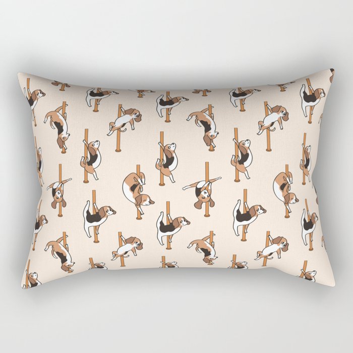 Beagle Pole Dancing Club Rectangular Pillow Gallery Image 1