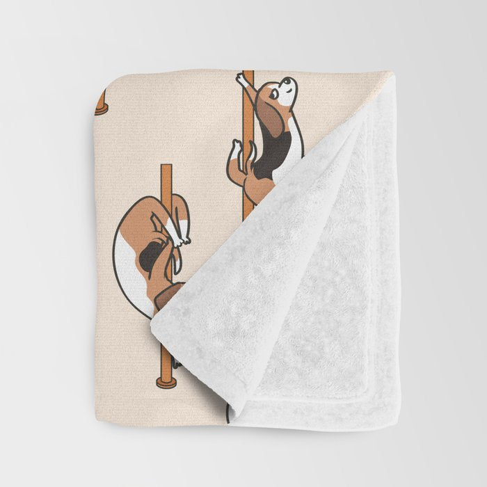 Beagle Pole Dancing Club Throw Blanket Gallery Image 3