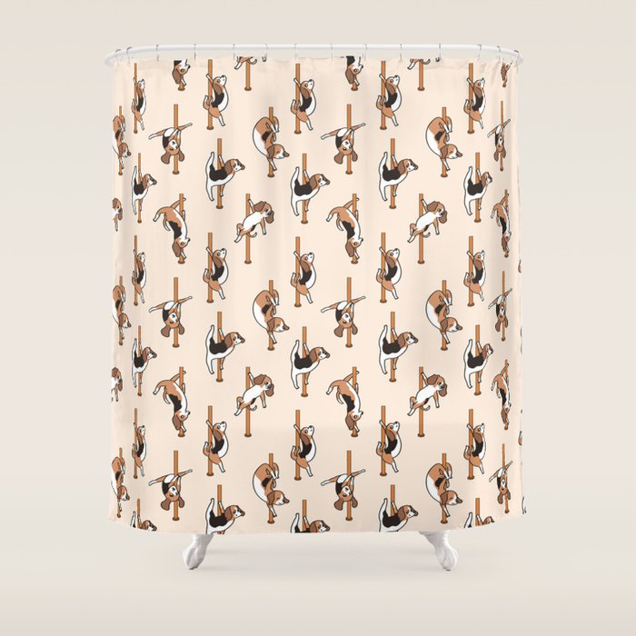 Beagle Pole Dancing Club Shower Curtain Gallery Image 1