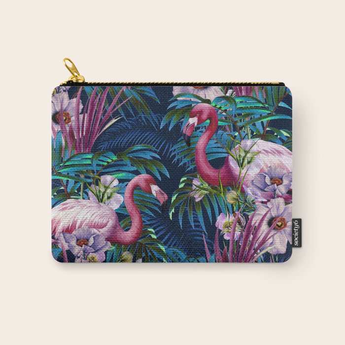 Night Forest Flamingos Carry All Pouch Gallery Image 1