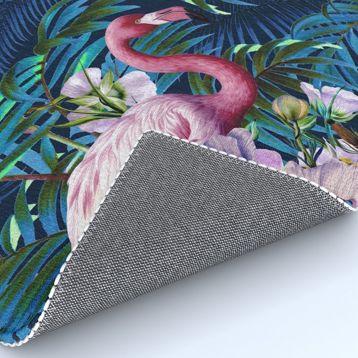 Night Forest Flamingos Rug Gallery Image 4