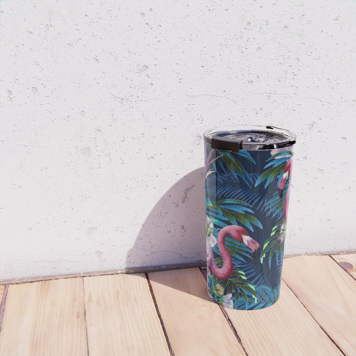 Night Forest Flamingos Travel Mug Gallery Image 4