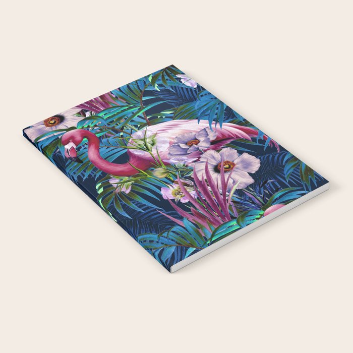 Night Forest Flamingos Notebook Gallery Image 1