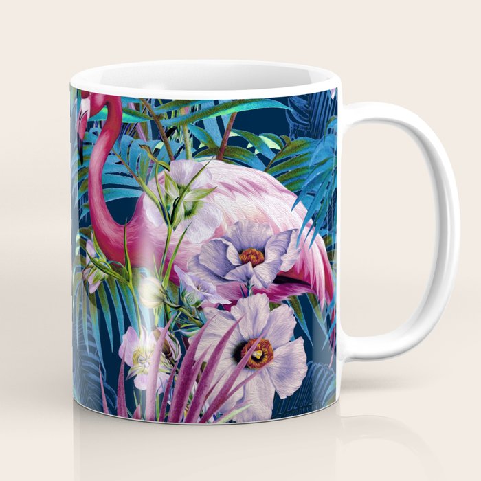 Night Forest Flamingos Coffee Mug Gallery Image 1