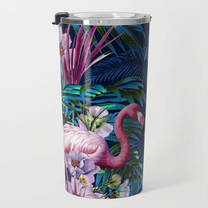 Night Forest Flamingos Travel Mug Gallery Image 3