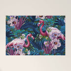 Night Forest Flamingos Welcome Mat Gallery Image 1