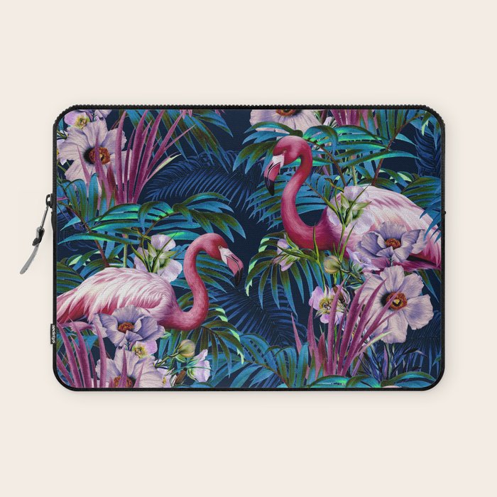 Night Forest Flamingos Laptop Sleeve Gallery Image 1