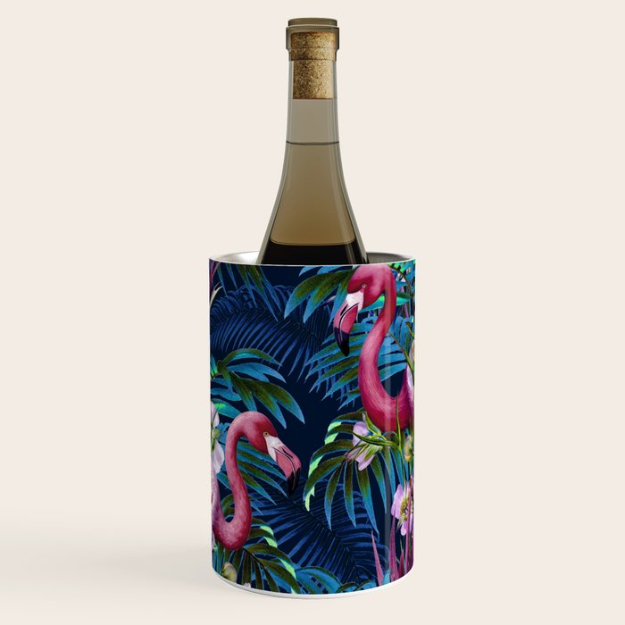 Night Forest Flamingos Wine Chiller Gallery Image 1