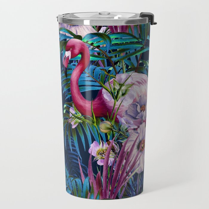 Night Forest Flamingos Travel Mug Gallery Image 2