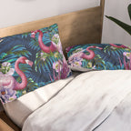 Night Forest Flamingos Pillow Sham Gallery Image 2