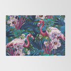 Night Forest Flamingos Rug Gallery Image 2