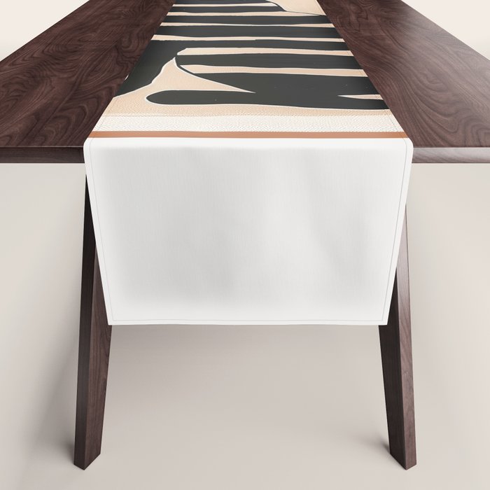 Black Cat with Bold Stripes Table Runner Gallery Image 1