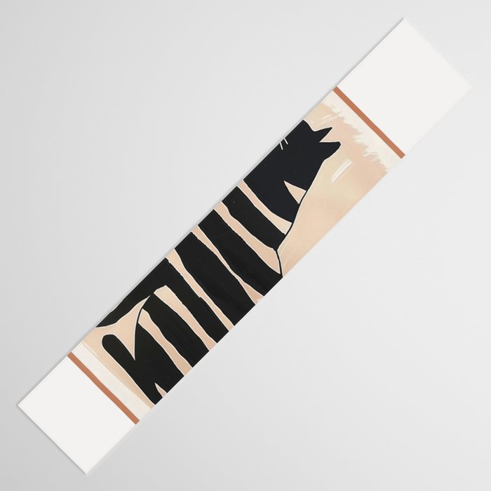 Black Cat with Bold Stripes Table Runner Gallery Image 3