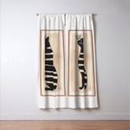 Black Cat with Bold Stripes Window Curtain Gallery Image 3
