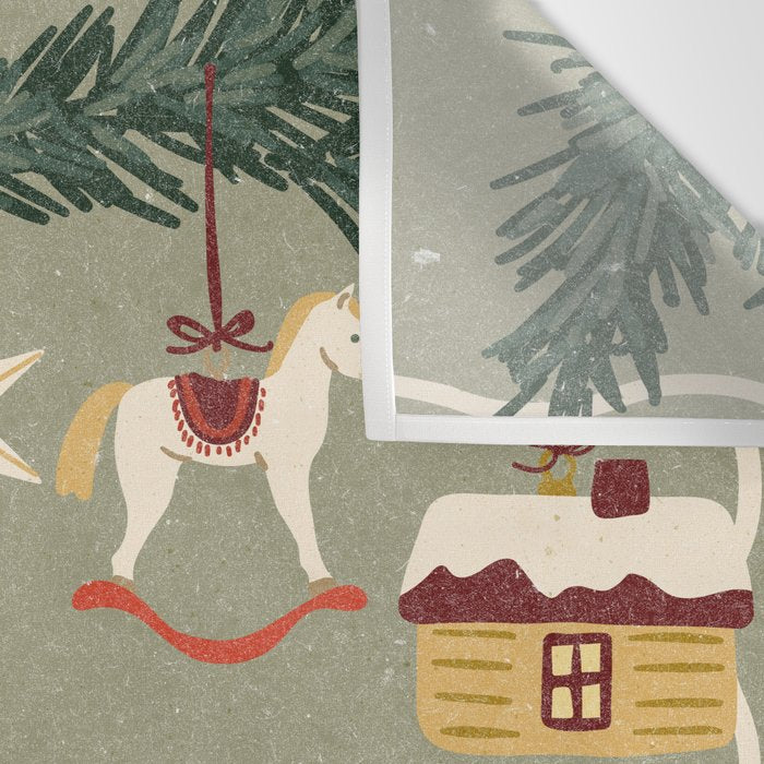 Toys on the Christmas tree. Cozy season Wall Tapestry Gallery Image 3
