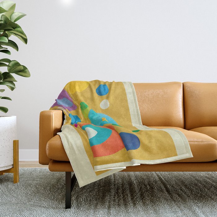 Mid-Century Abstract Balance 16 Throw Blanket Gallery Image 1