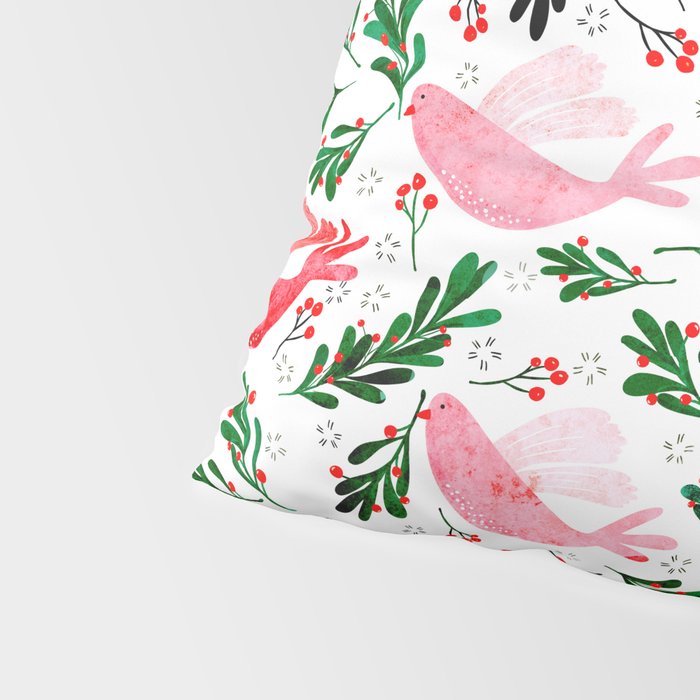 Festive Birds - christmas pattern no2 Pillow Sham Gallery Image 4
